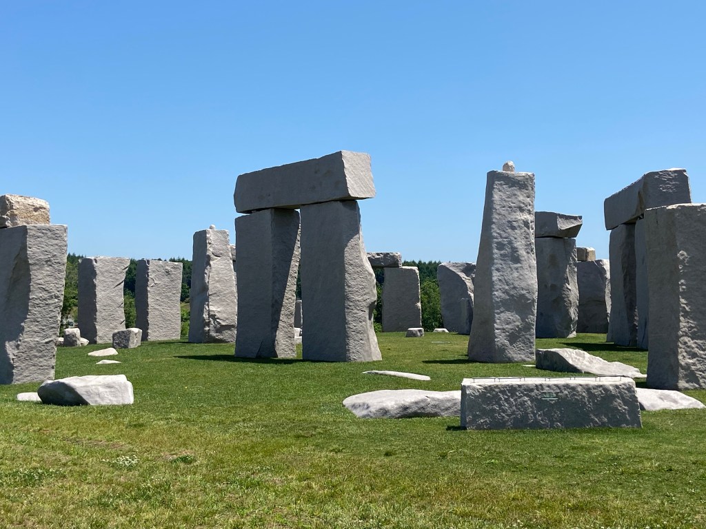 A full-size replica of Stonehenge stands solemnly within the cemetery grounds—Makomanai Takino’s surreal side.